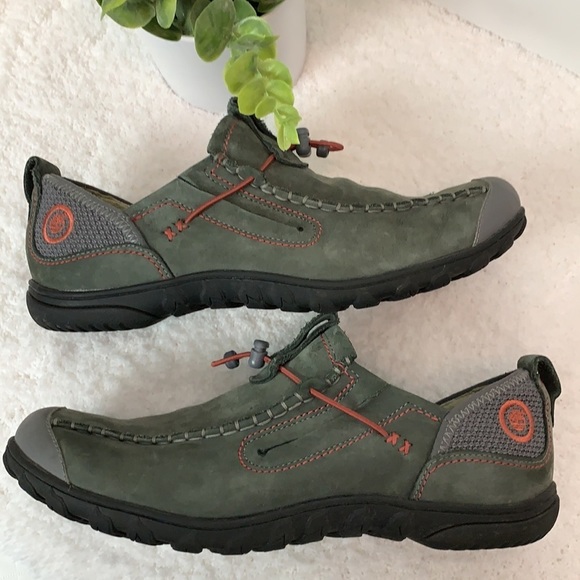 Timberland genuine leather women’s slip on shoes moss green/gray size 7.5W - Picture 8 of 12